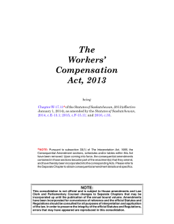 The Workers` Compensation Act, 2013