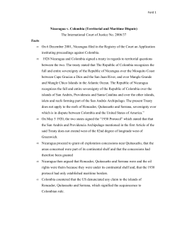 Nicaragua v. Colombia (Territorial and Maritime Dispute) The
