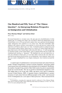 One Hundred and Fifty Years of The Chinese Question: An