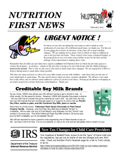 nutrition first news