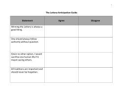 The Lottery Anticipation Guide Statement Agree Disagree Winning