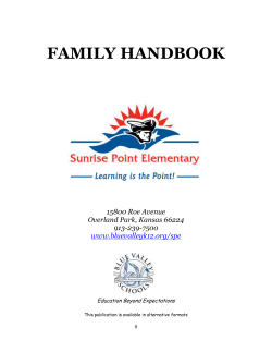 Family Handbook - Blue Valley Schools