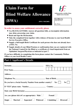Blind Welfare Allowance