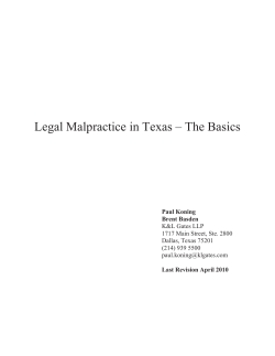Legal Malpractice in Texas - Legal Malpractice Law Review