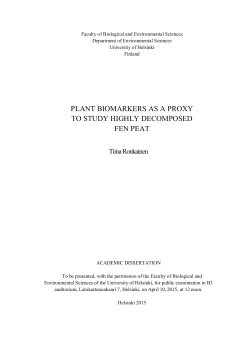plant biomarkers as a proxy to study highly decomposed fen