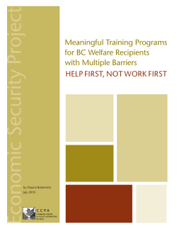 Economic Security Project - Canadian Centre for Policy Alternatives