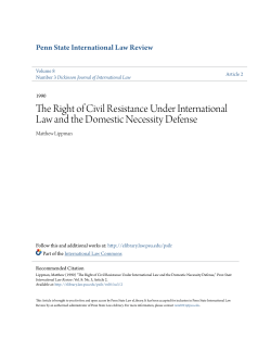 The Right of Civil Resistance Under International Law and the