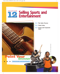 Selling Sports and Entertainment Selling Sports and Entertainment