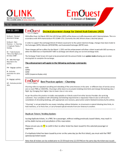 - 1 - Decimal placement change for United Arab Emirates (AED