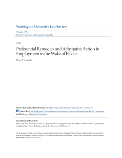 Preferential Remedies and Affirmative Action in Employment in the