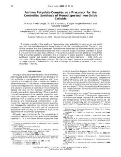An Iron Polyolate Complex as a Precursor for the Controlled