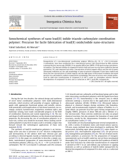 Sonochemical syntheses of nano lead(II) iodide triazole carboxylate