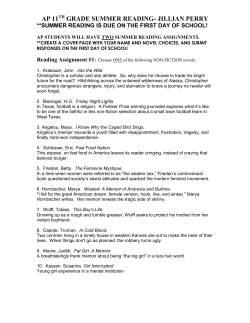 INSTRUCTIONS FOR Self Reliance RESPONSE