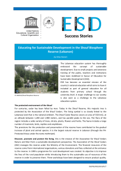 Educating for sustainable development in the Shouf Biosphere
