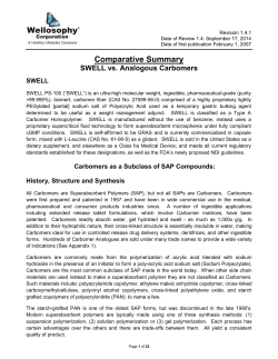 Comparative Summary SWELL vs. Analogous Carbomers