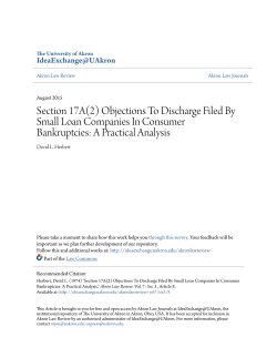 Section 17A(2) Objections To Discharge Filed By Small Loan