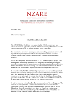 NZARE`s Policy on Research Ethics