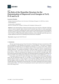 The Role of the Hyperfine Structure for the Determination of