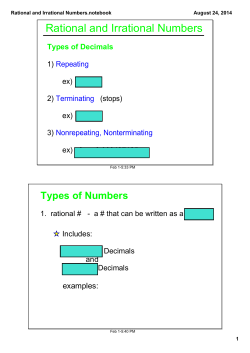 Rational and Irrational Numbers.notebook