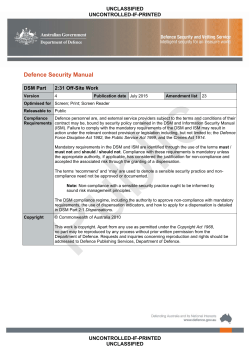 PUBLIC DSM Part 2.31 - Department of Defence