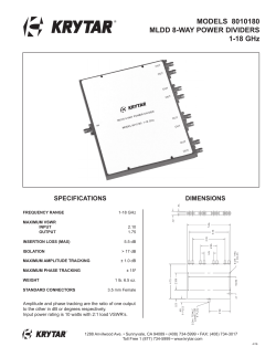 MODELS 8010180 MLDD 8-WAY POWER DIVIDERS 1-18