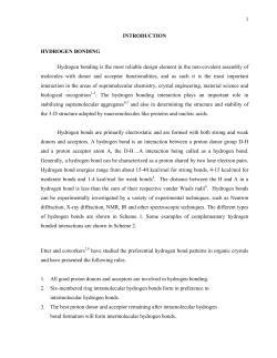 1 INTRODUCTION HYDROGEN BONDING