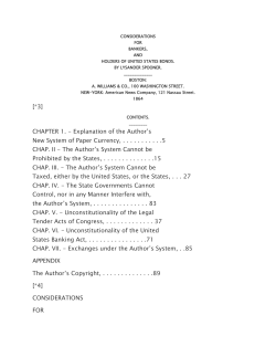 Considerations for Bankers, and Holders of United States Bonds