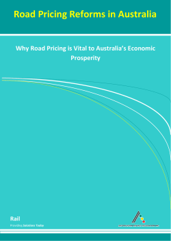 Road Pricing Reforms in Australia - Australasian Railway Association