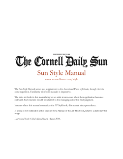 Sun Style Manual - The Cornell Daily Sun