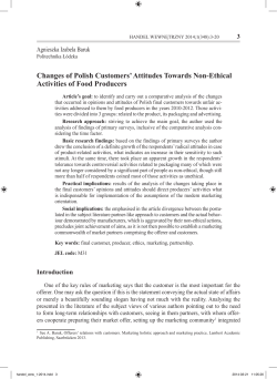 Changes of Polish customers`attitudes towards non