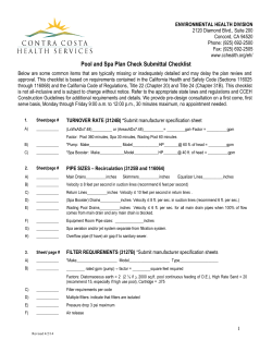 Pool and Spa Plan Check Submittal Checklist