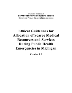 Michigan DCH Ethical Scarce Resources Guidelines v.1.0 rev 4