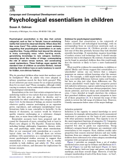 Psychological essentialism in children