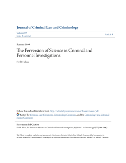 The Perversion of Science in Criminal and Personnel Investigations
