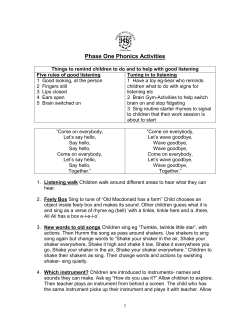 Activities That Will Support Phase 1 Phonics