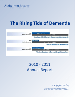 The Rising Tide of Dementia - Alzheimer Society of Canada