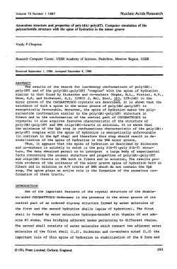 Anomalous structure and properties of poly (dA)&middot; poly (dT