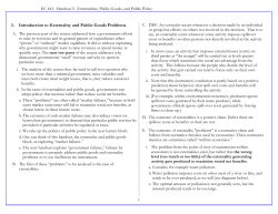 I. Introduction to Externality and Public Goods Problems