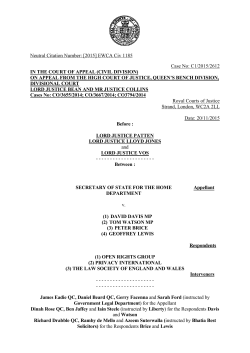 Davis judgment - Courts and Tribunals Judiciary