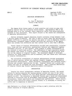 Amazonian Deforestation - Institute of Current World Affairs