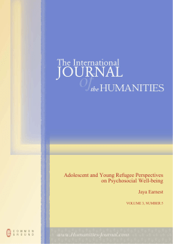 Adolescent and Young Refugee Perspectives on Psychosocial Well
