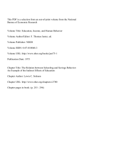 The Relation between Schooling and Savings Behavior: An