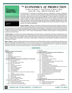 The ECONOMICS Of PRODUCTION