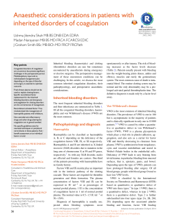 Anaesthetic considerations in patients with