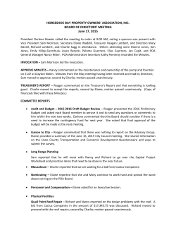June - HORSESHOE BAY PROPERTY OWNERS` ASSOCIATION