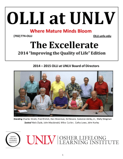 Excellerate Newsletter 2014 - Osher Lifelong Learning Institute at