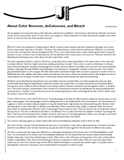 About Color Remover, deColourant, and Bleach