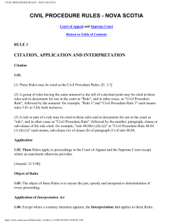 civil procedure rules - nova scotia
