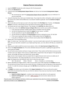 Degree Planner Instructions