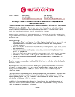 History Center Announces Donation of Historical Objects from